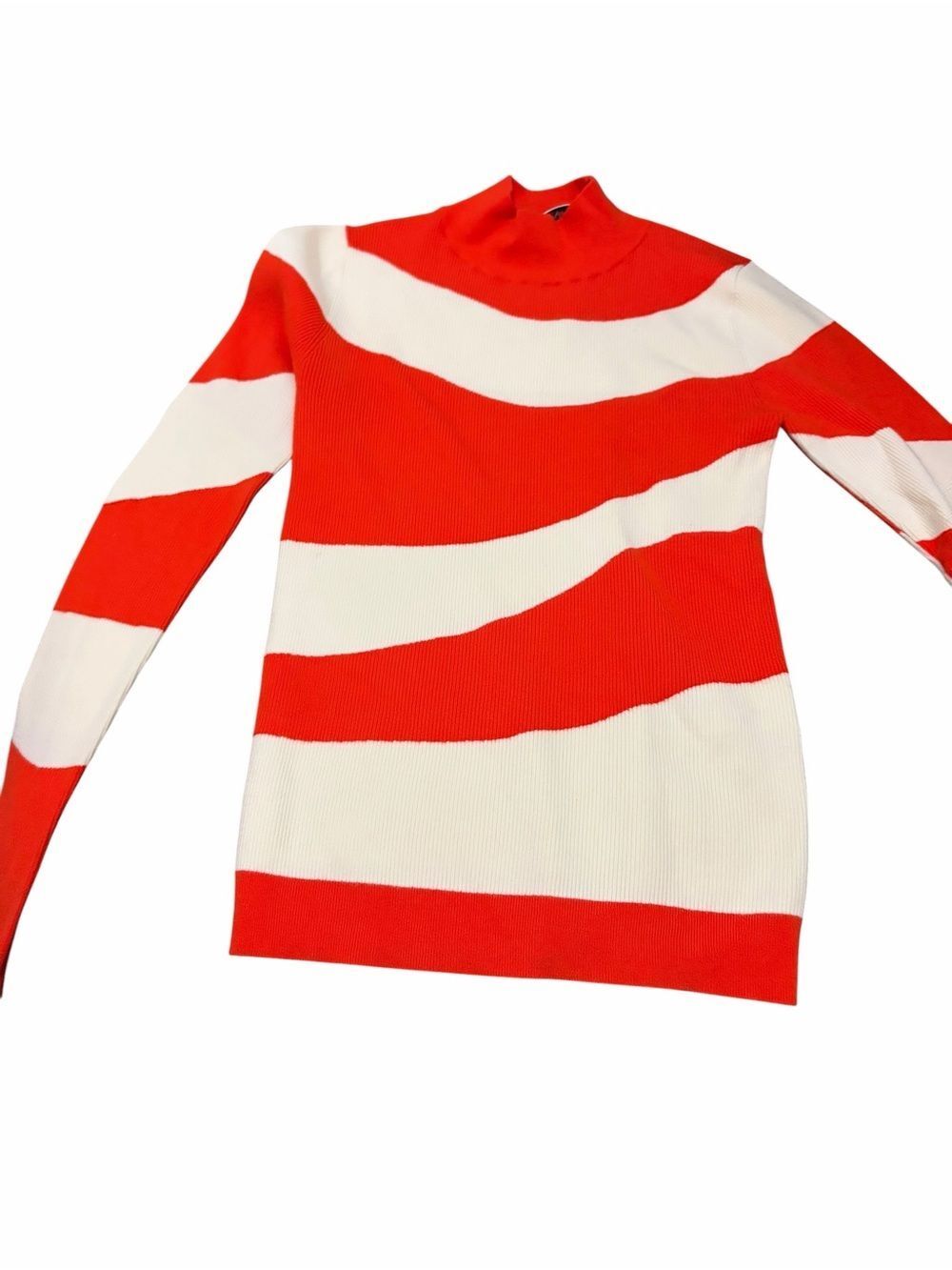Essentials Red & White Wave Stripe Turtleneck - Picture 2 of 4
